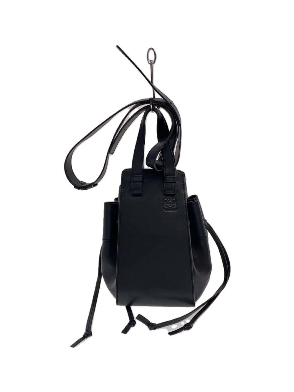 Loewe Hammock Drawstring Shoulder Bag Leather Black